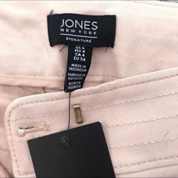 NWT $80 Jones New York Pants Stretch Career Sz 4 Rose Smoke Blush Pink Insm 28" - Picture 2 of 12